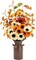 22.5" Fall Artificial Sunflower Centerpieces with Metal Pot, Fall Table Centerpieces Faux Sunflower Potted Plants Silk Flowers Floral Arrangement for Autumn Harvest Home Decoration